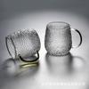 Vaso de Agua con Patrón Martillado al Por Mayor Vidrio Borosilicato con Asa Taza para Jugo Leche para el Hogar Vaso de Vidrio Resistente a Altas Temperaturas Juego de Té