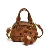 Bolsa de Urso de Desenho Animado com Design de Nicho Moda de Luxo Leve Boston Crianças Menina Princesa Mini Bolsa de Mão Transversal