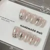 Estampado de lunares, estampado de leopardo, estampado de estrellas, estilo ins, dulce y genial, delicado, favorecedor, ojo de gato, arte de uñas hecho a mano, uñas portátiles, productos terminados disponibles para venta al por mayor