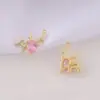 Accesorios de joyería semiacabados al por mayor metal incrustado circonita ciervo colgante collar pendientes pulsera colgante hecho a mano DIY