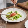 Plato de Cerámica de Trigo Plato Plato Hogar Plato Redondo Plato de Comida Occidental Plato Blanco para Bistec Plato de Alta Gama para Pasta Ensalada de Frutas