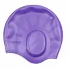Gorro de natación de silicona de color liso para proteger los oídos, alta elasticidad, impermeable, no restrictivo, extragrande para entrenamiento de natación de adultos, gorro de natación cómodo disponible