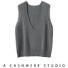 Nuevo Chaleco de Punto de Cachemira para Mujer de Primavera y Otoño, Chaleco de Lana sin Mangas con Cuello en V, Jersey Holgado, Tendencia Estilo Coreano