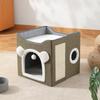 Ninho de Gato Dobrável Três Camadas Porta Dupla Sisal Semi-fechado Transfronteiriço Arranhador Dupla Camada Multifuncional Casa para Afiar Garras de Gato