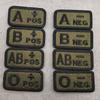 Insignia de Velcro Bordada Tipo A, Tipo B, Tipo Ab, Tipo O + Insignia Táctica de Tipo de Sangre Pos-Neg Insignia de Tipo de Sangre Completamente Bordada