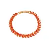 Pulsera de Estilo Palacio de Lujo Ligero con Zirconia y Resina, Diseño de Espiga de Trigo Cosida, Exquisita y Elegante, Moda Retro, Joyería de Gama Alta de Nicho