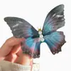 Fábrica de Origem 10cm Tule Camada Dupla Borboleta Grande Grampo de Cabelo Acessórios da Dinastia Han Disco Folha Seca Acessórios de Adorno de Cabeça Material para Casamento