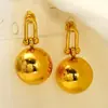 Hebilla Redonda de Acero Inoxidable con Forma de Herradura Hueca y Estrellas Marinas Pendientes para Mujer Joyería Versátil de Alta Gama Lista para la Venta
