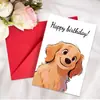 Cartão de Aniversário Novo Transfronteiriço com Conjunto de Envelopes para Amigos Animal de Desenho Animado Cartão com Mensagem de Feliz Aniversário