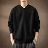 Sudadera de Forro Polar de Alta Gama Italiana con Cuello Henry para Hombre, Estilo Primavera y Otoño, Marca Americana de Tendencia, Chaqueta Base Resistente para Hombre
