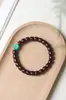Madera de Palisandro Rosa de Hoja Pequeña India Material Viejo DIY Perla Roja del Sur 15mm Diseño Círculo Único Pulsera de Cuentas Budistas para Hombre y Mujer Venta al por Mayor