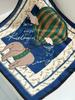 Bufanda de Seda Nueva Corbata de Cuello para Mujer, Bufanda Cuadrada Pequeña Azul de Seda de Morera de Gama Alta Vintage Bufanda de Seda Versátil Venta al por Mayor