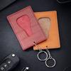 Portatarjetas de Acceso para Mujer, Llavero Práctico, Portatarjeta de Comida, Tarjeta de Autobús y Metro para Hombre, Portatarjeta de Identificación Simple, Cartera de Tarjetas de Cuero