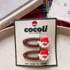 Grampo de Cabelo Infantil de Natal Menina Personagem de Desenho Animado Galhadas Presilha BB Laço Presente Cor Café Árvore de Natal Elástico de Cabelo