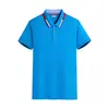 Camiseta polo masculina de manga curta com gola para o verão, uniforme de equipe com logo estampado para campanhas publicitárias e camisetas culturais personalizadas