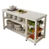 Estante de Armazenamento Multicamadas de Chão para Cozinha Mesa de Corte de Legumes Multifuncional Doméstica Prateleira Estante de Armazenamento Lateral para Micro-ondas
