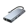 Estación de Acoplamiento Tipo Fábrica Súper 8 en 1 Tipo-C Hub USB 3.0 Lector de Tarjetas Extensor de Audio Venta al por Mayor