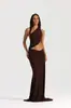 Vestido ajustado, ceñido al cuerpo, largo hasta el suelo, sexy y elegante, con espalda descubierta, cuello halter, escote en V pronunciado y falda larga, moda transfronteriza
