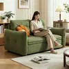 Sofá cama de tela verde apartamento pequeño doble función retráctil sala de estar sofá cama plegable sofá cama integrado dos en uno