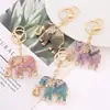 Llavero de Metal con Elefante de Pedrería Anillo Animal Regalo de Navidad Colgante para Mochila Venta Caliente Transfronteriza Mayoreo