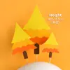 Celebridad de Internet Talla Punto de Ola Árbol Pequeño Tarjeta Decorativa para Pastel Set Bandera Decorativa para Mesa de Postres Fiesta del Bosque Enchufe para Hornear