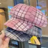 Sombrero Octagonal a Cuadros Estilo Japonés para Mujer, Boina de Artista Newsboy Retro Británico Otoño e Invierno, Gorra de Pico Versátil de Moda Versión Coreana