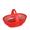 Cesta de plástico portátil para supermercado, cesta de plástico portátil de color rojo caqui, cesta de plástico portátil para compras en el mercado de frutas y verduras