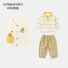 Ropa Infantil Panda Kaka Niños Chaleco de Dibujos Animados Ropa de Abrigo Niñas Ropa de Otoño Bebé Ropa de Otoño Niños Tops