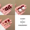 Pendientes rojos de Año Nuevo para mujer, otoño e invierno, con lazo, con clip para las orejas, nuevos pendientes de perla de Año Nuevo 2024
