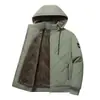 Jaqueta Masculina Forrada com Fleece para o Inverno de 2026, Casaco de Algodão Espesso com Gola Baseball para Outono e Inverno, Casual de Caimento Solto, Tamanho Grande para Homens de Meia-Idade