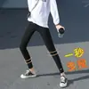 Leggings adelgazantes de talla grande para primavera y otoño para mujer, elásticos ajustados de cintura alta adelgazantes de talla grande versátiles pantalones cropped fabricante