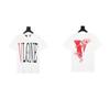 2024 VLONE Camiseta de Manga Corta Serie V Grande Estampado de Estrella V Camiseta de Manga Corta para Parejas Hombres y Mujeres Tendencia High Street Personalizada