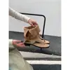 Sandalias de Tanga con Tacón Grueso de Gamuza para Mujer, Sandalias de Tanga Verano 2026, Estilo Vacacional, Combinadas con Faldas, Botines Estilo Francés