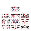 26 Transfronterizos Nuevos Tatuajes Faciales de Payaso de Halloween Pegatinas Maquillaje Joker Maquillaje Extravagante Pegatinas de Tatuaje Impermeables