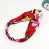 Chen Qiaoen mismo estilo diadema de geranio con cruz diadema elástico de tela floral headdress de satén estilo coreano fabricante