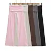 A160-26 Calça Longa Casual Calça de Yoga Calça de Perna Larga Estilo Verão Versão Coreana Cintura Alta Cor Macaron