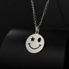Collar Colgante de Acero Inoxidable con Cara Sonriente Ojos de Estrella Venta Caliente Europea y Americana Collares Personalizados de Acero de Titanio para Hombres Joyería al por Mayor