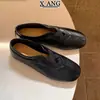 Sapatilhas retrô de couro genuíno, com sola macia e confortáveis para usar o dia todo, mocassins femininos sem cadarço, sapatos Mary Jane, perfeitos para o trajeto