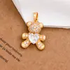 Collar Colgante de Oso con Baño de Cobre Oro de 18K Totalmente Circón Diseño Único Accesorio Versátil para Mujer Más Vendido Transfronterizo