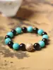 Madera de Palisandro Rosa de Hoja Pequeña India Material Viejo DIY Perla Roja del Sur 15mm Diseño Círculo Único Pulsera de Cuentas Budistas para Hombre y Mujer Venta al por Mayor