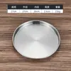 Prato redondo de aço inoxidável coreano prato redondo comercial bandeja plana dourada fundo plano espessada pele fria gong gong prato de macarrão de arroz prato para cozinhar no vapor prato de vegetais