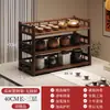 Estante de Almacenamiento para Juego de Té Estante Pequeño de Exhibición de Escritorio Estilo Chino Nuevo Minimalista Moderno Estante para Tetera con Múltiples Compartimentos Gabinete de Almacenamiento para Hojas de Té