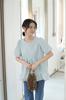 Blusa feminina estilo Lotte japonesa com manga bufante e babados, camiseta folgada de manga curta, elegante e com cobertura de carne pura