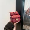 Popular Diseño Nicho Dulce Lazo Bolso Cruzado para Niña 2025 Nueva Moda Estilo Coreano Diamante A Cuadros Cadena Bolso de Hombro