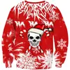 Camisa de cuello alto para Otoño e Invierno de Halloween Suéter Casual para Hombre Suéter con Impresión Digital 3D Calavera Ropa para Adultos y Niños Navidad