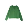 Chaqueta de punto versátil de moda para mujer de talla grande, otoño e invierno, adelgazante, multicolor, suelta, casual, con cremallera y cuello redondo