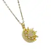 Collar transfronterizo AliExpress oro blanco diamante estrella luna alta gama moda temperamento viajero viento frío cadena de clavícula