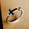 Anel de gota de óleo de anel cruzado clássico vintage Abertura ajustável simples japonês e coreano Trendy Pinkie Tail Ring Venda direta