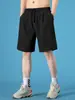 Pantalones cortos de seda de hielo para deportes de verano para hombre, pantalones casuales de seda de hielo para hombre, pantalones de chándal finos de verano con bolsillos, pantalones cortos de moda para hombre