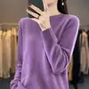 Malha feminina de gola redonda, nova coleção outono e inverno 2026 da Coreia, suéter simples e versátil, pulôver para usar no dia a dia, camada base